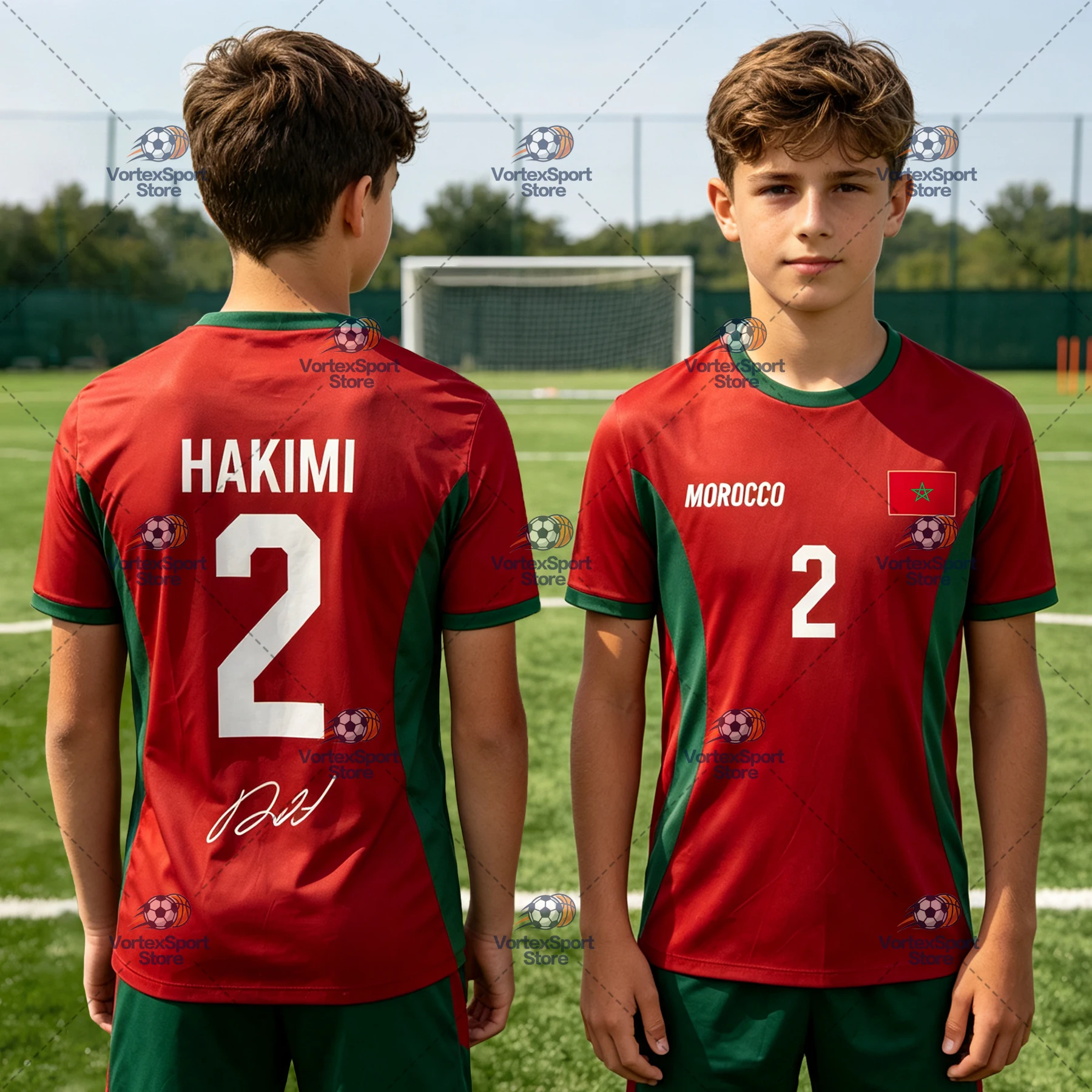 Children's And Men's Morocco NO.2 Soccer Quick-drying T-shirt Short Sleeve O-neck Football Daily Tranning Fitness Jersey