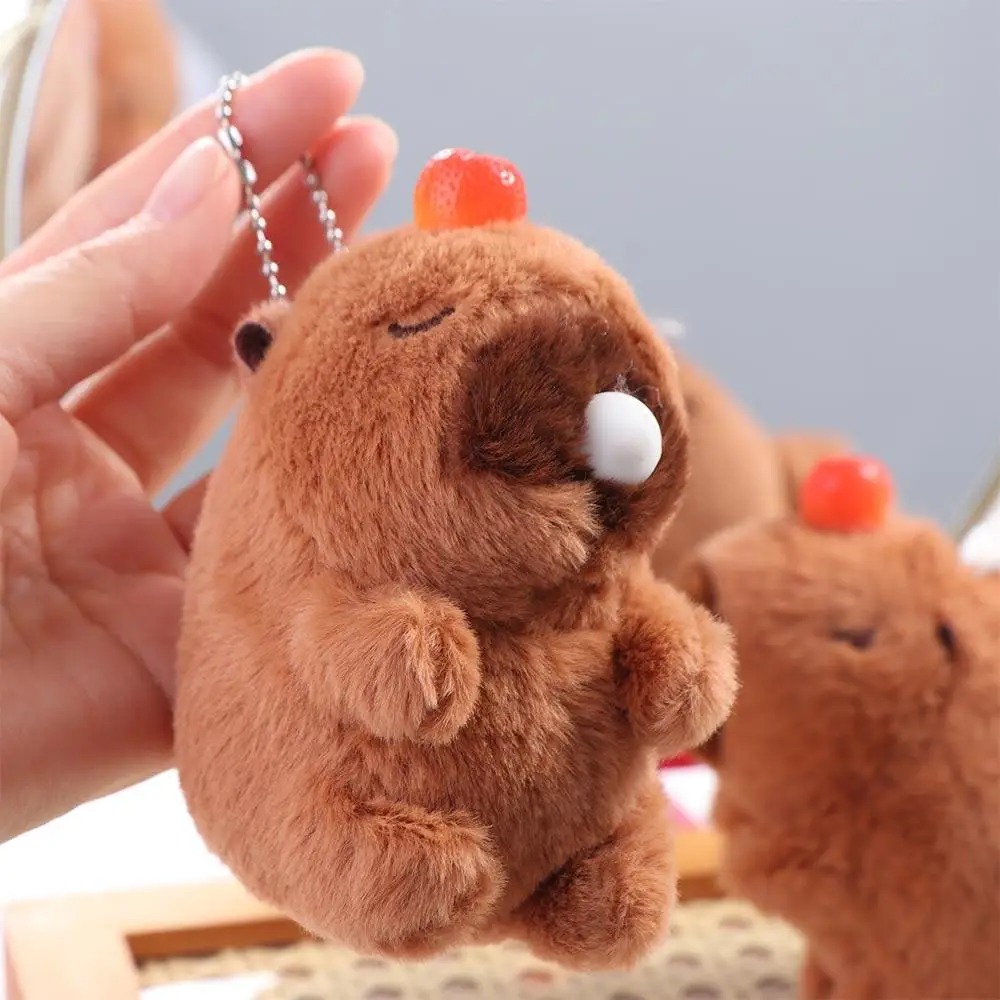 Wagging Tail Plush Capybara Tail Wagging Keychain Animal Toy Capybara Wag Its Tail Toy Pluszowa lalka Kawaii Funny