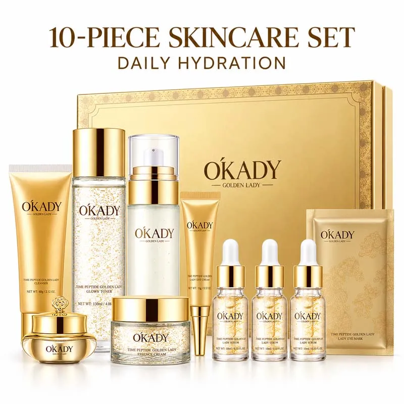 okady-10pcs-skincare-set-hydrating-cleanser-toner-serum-lotion-face-cream-eye-care-moisturizing-facial-care-gift-set