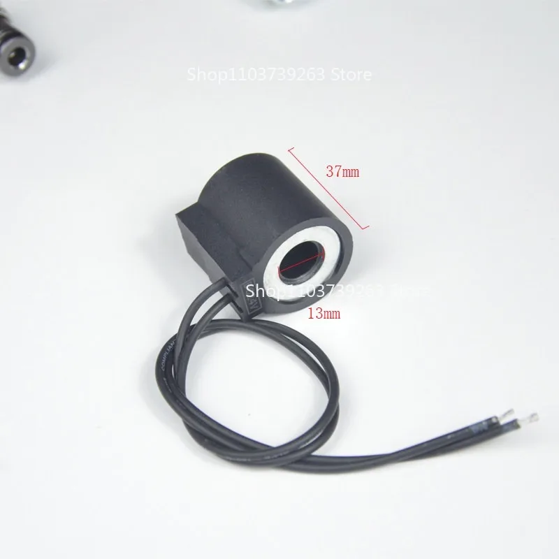 Threaded Cartridge Solenoid Valve 13mm Hole with Wire Coil DC12 24V AC220V Height 37mm
