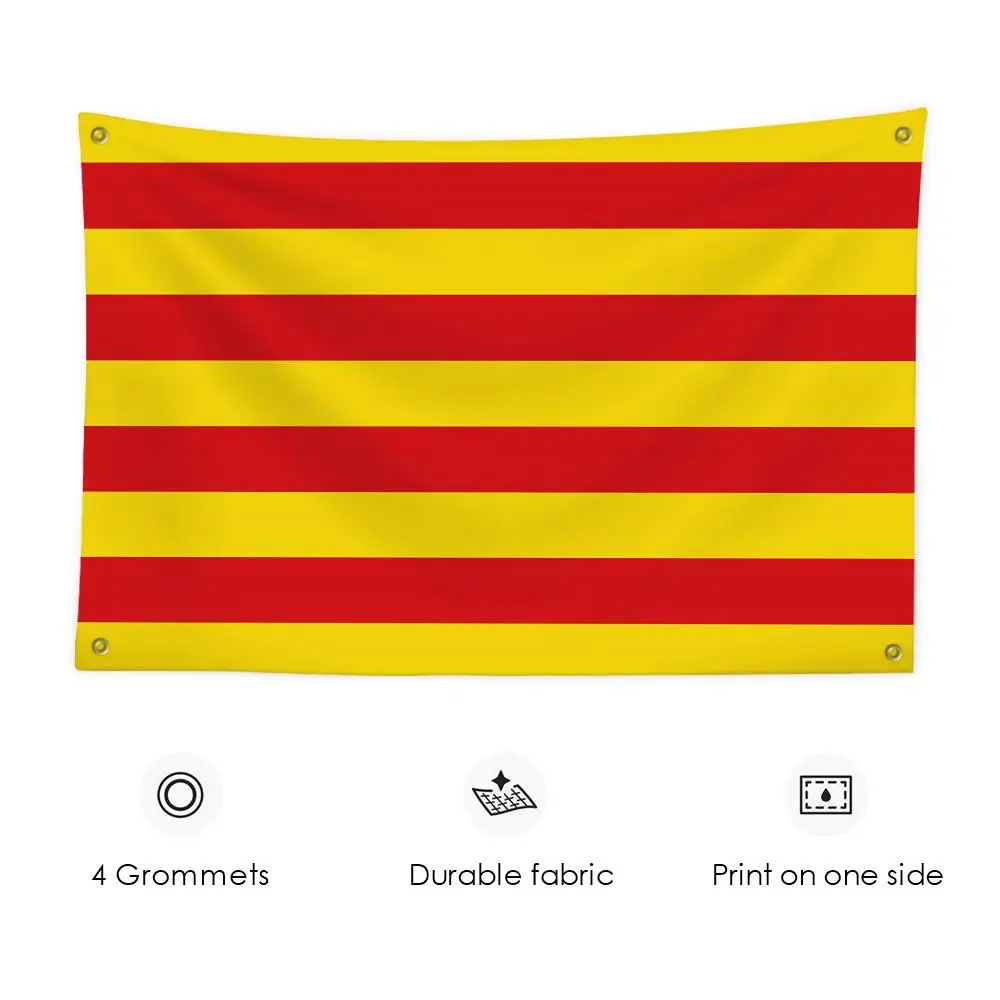 Katalonien Spanien Spanische Flaggen, individuelles Wandbehang-Kunstbanner für Schlafzimmer, Zuhause, Wohnzimmer, Außendekoration