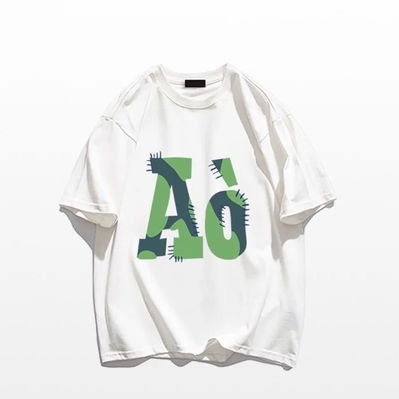 

New pure cotton letter printed t-shirt for women's summer high street loose American style temperament short sleeved t-shirt top