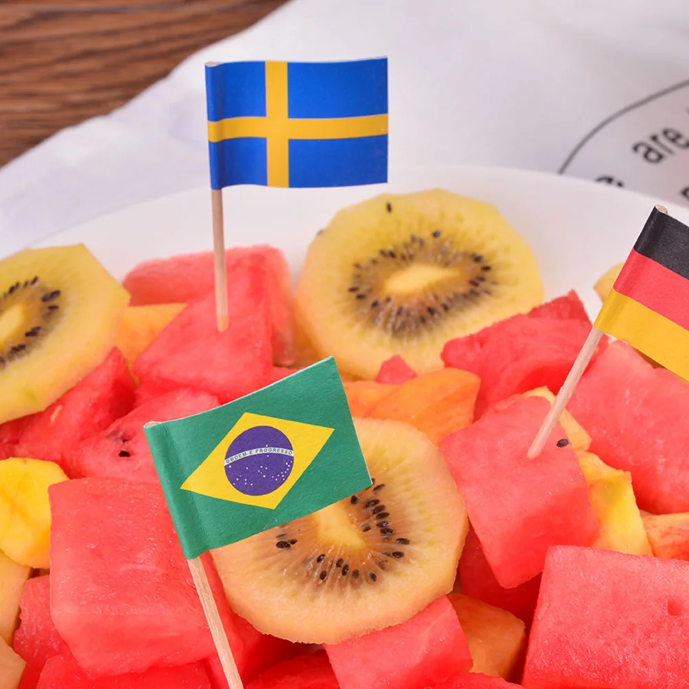 

400Pcs National Flag Toothpicks Decorative Cake Toppers Food Picks Fruit Picks Party Supplies Birthday Celebration
