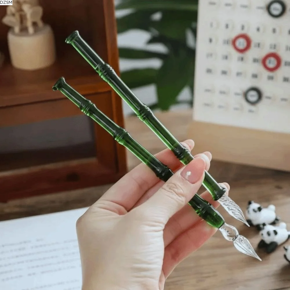 Children Signature Glass Dip Pen Calligraphy Transparent Dipping Pen Reusable Vintage Fountain Pen Art Painting