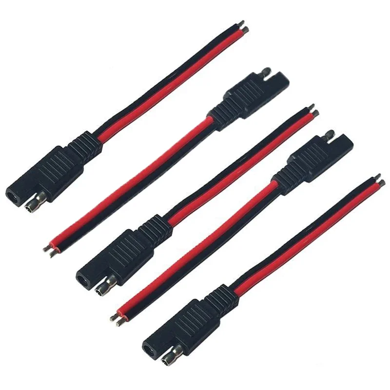 

5PCS 15CM SAE 2 Pin Quick Connector Disconnect Plug 14AWG SAE Extension Cable Wire Harness for Motorcycle Generator Solar Panel