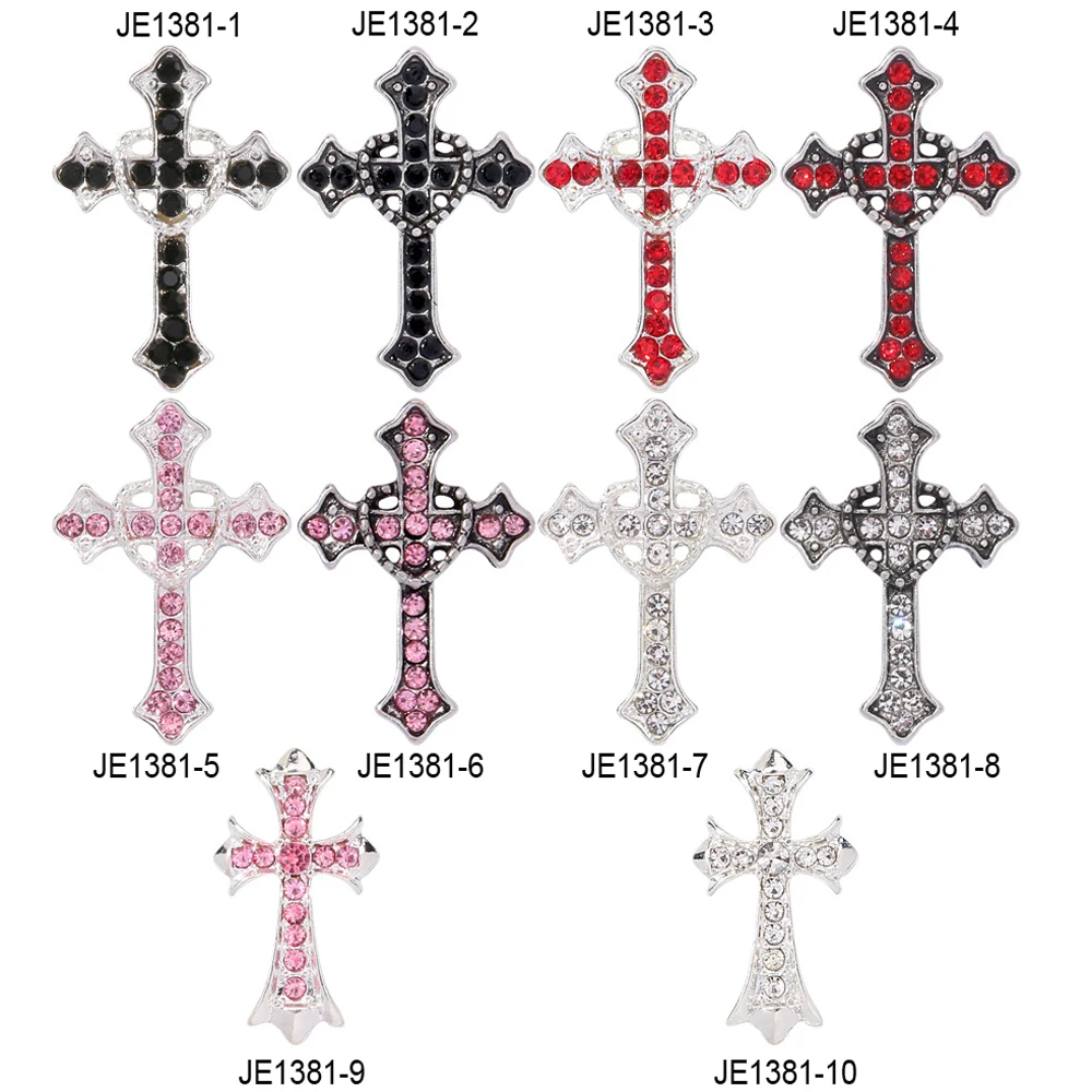 5 Stück XXL Silber Kreuz Luxus Nail Art Strasssteine 3D Y2k Herz Kreuz (Rosa, Schwarz, Rot) Exquisite Legierung Nagel Charms DIY Nagel Deko