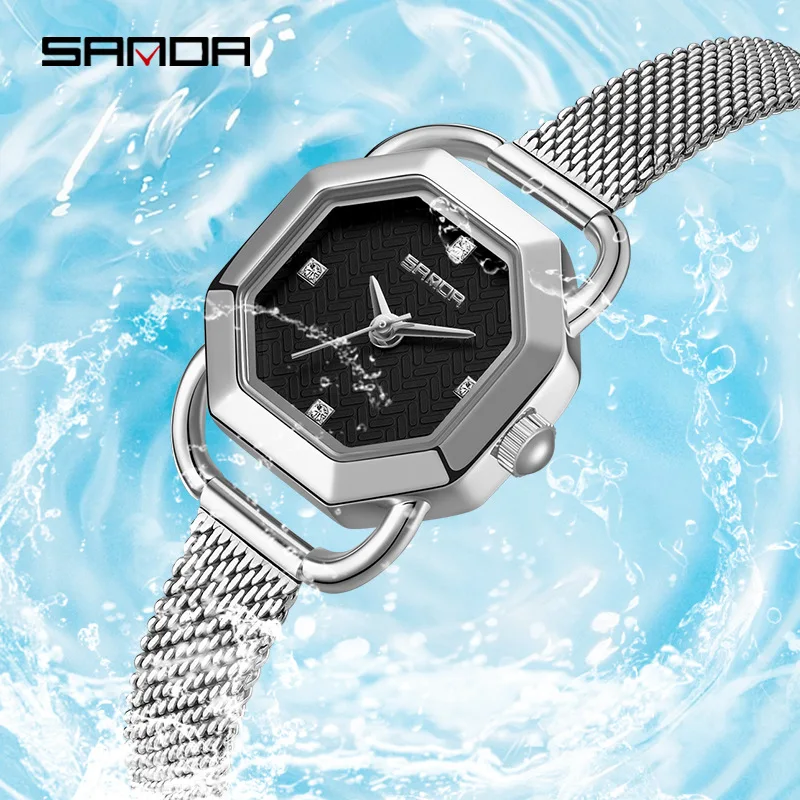 Fashion Sanda 1129 New Design Elegant Octangon Dial Quartz Movement Ladies Top Brand Outdoor Water Resistant Analog Gifts Watch