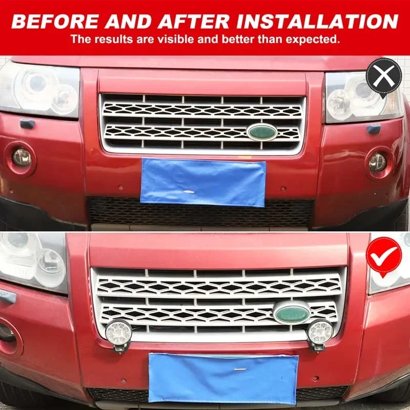 For Land Rover Freelander 2 2007-2012 Car Front Grille Searchlight LED Spotlight Bracket Exterior Accessories (Excluding Lamps)