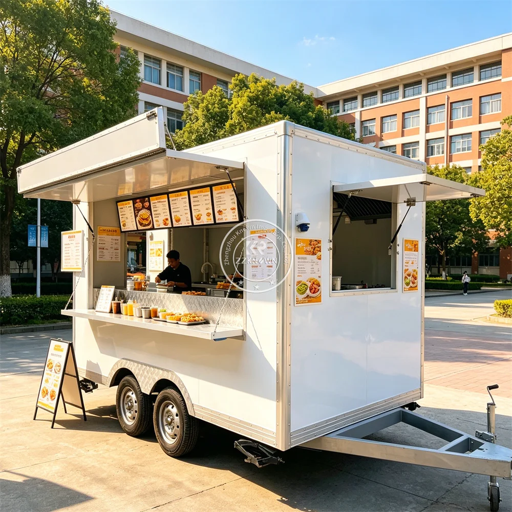

Custom Pizza Food Truck Mobile Ice Cream Cart Outdoor Street Dessert Waffle Food Truck Trailer With Full Kitchen