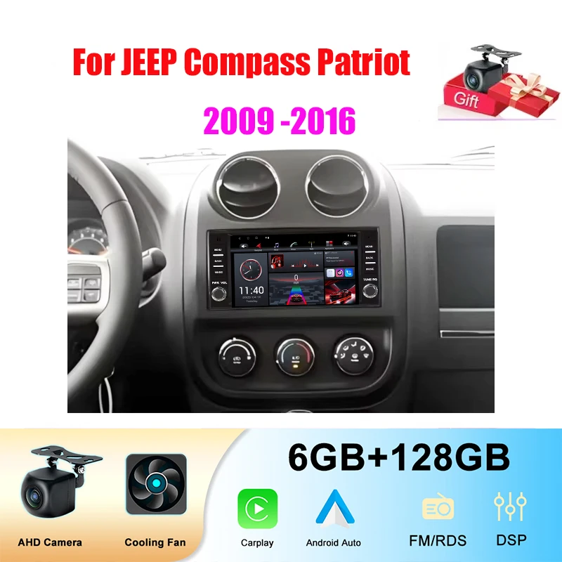 

7'' Car Radio For JEEP Compass Patriot 2009 -2016 2Din Android Auto Multimedia Audio Player Stereo GPS Navigation Head Unit WIFI