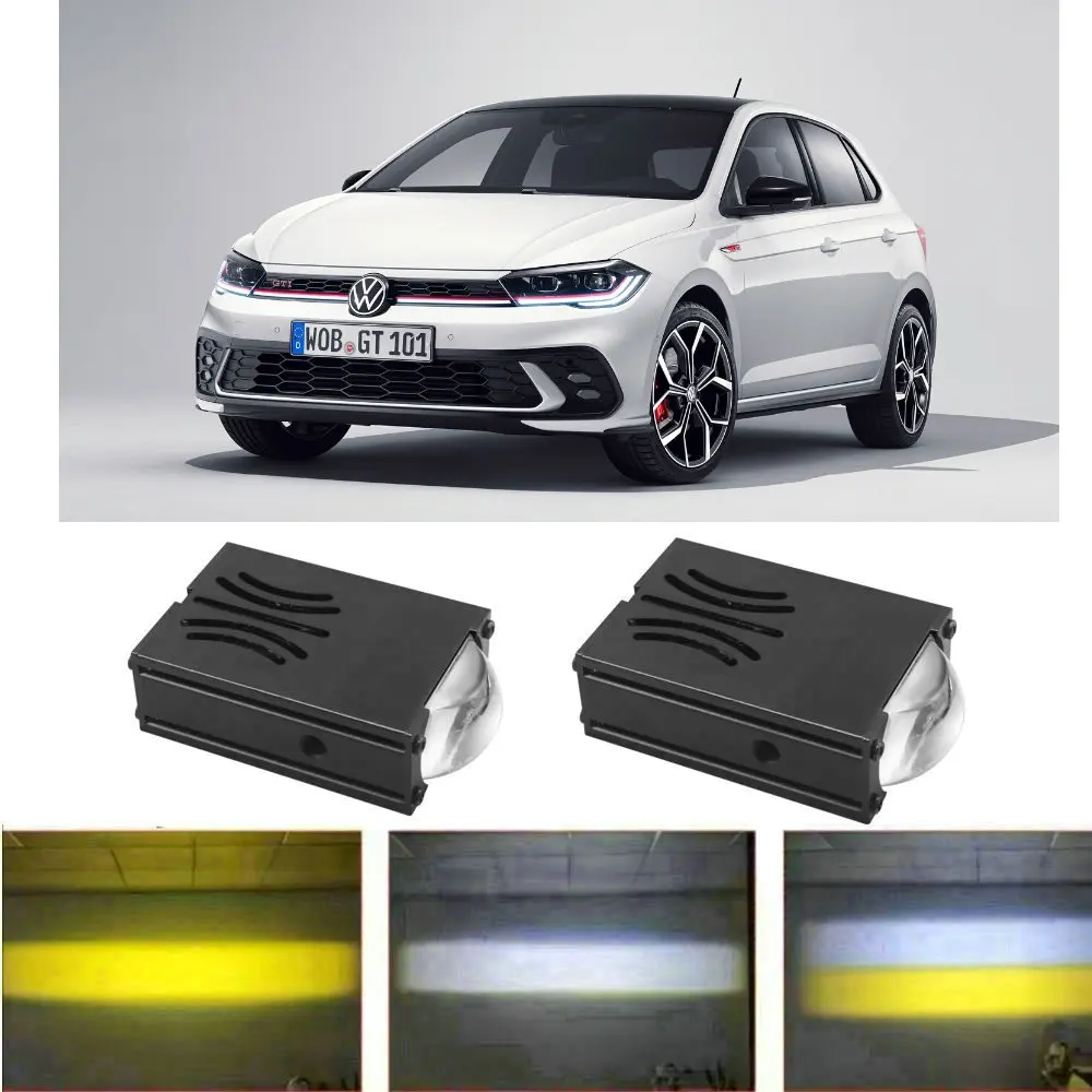 

Grille Mount, White/Yellow Dual Color Modules 1.5" LED Fog Lights For volkswagen polo vw polo passat b5 passat b6 golf 4 touran