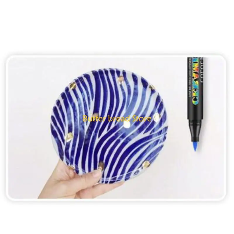 مجموعة أقلام طلاء الأكريليك W89C مكونة من 24 أو 12 لونًا قلم تحديد للرسم على زجاج السيراميك #5