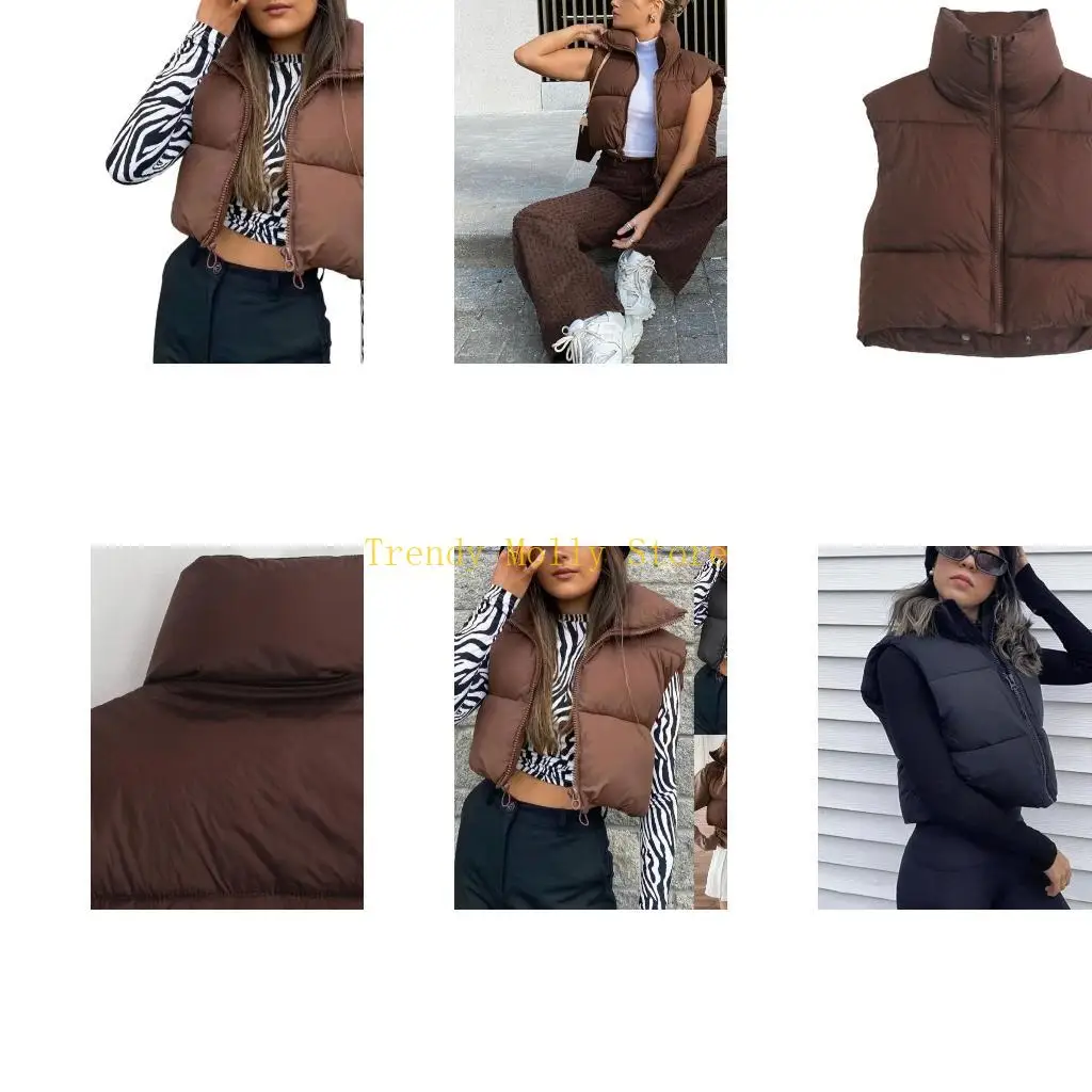 

N5KB Puffer Vest Женщины зимний теплый пуховик рукавиц на верхней одежде.