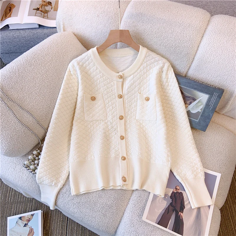 New High Quality Casual Knitted Two Piece Set Women Outfits Single Breasted Cardigan Sweater Jackets + Trousers Suits Tracksuits