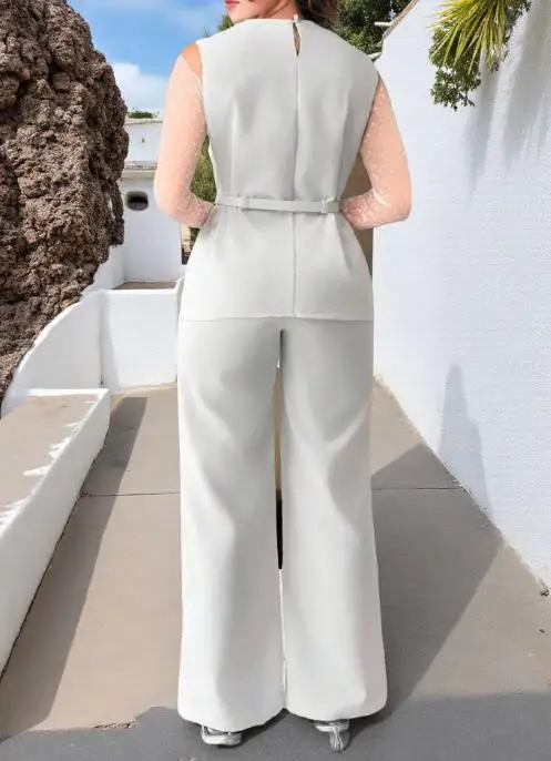 

Two Piece Set Women Outfit 2025 Spring Summer New Y2K Solid Color Round Neck Sleeveless Top & High Waist Pocket Design Pants Set