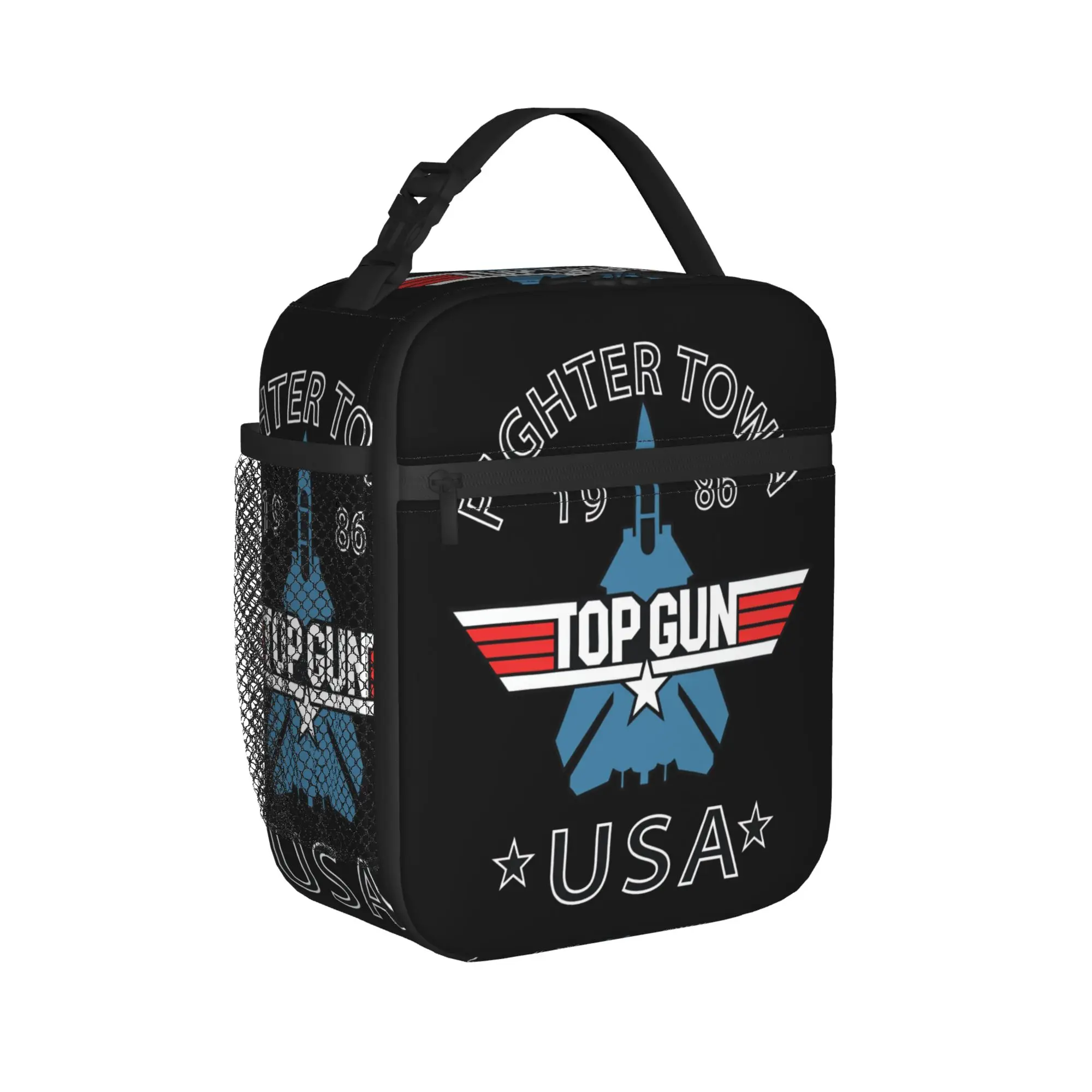 Top Gun 40th Anniversary F-14 Fighter Lunch Bag  Portable Insulated Lunch Box Adult Outdoor Picnic Retro Thermal Tote Handbags