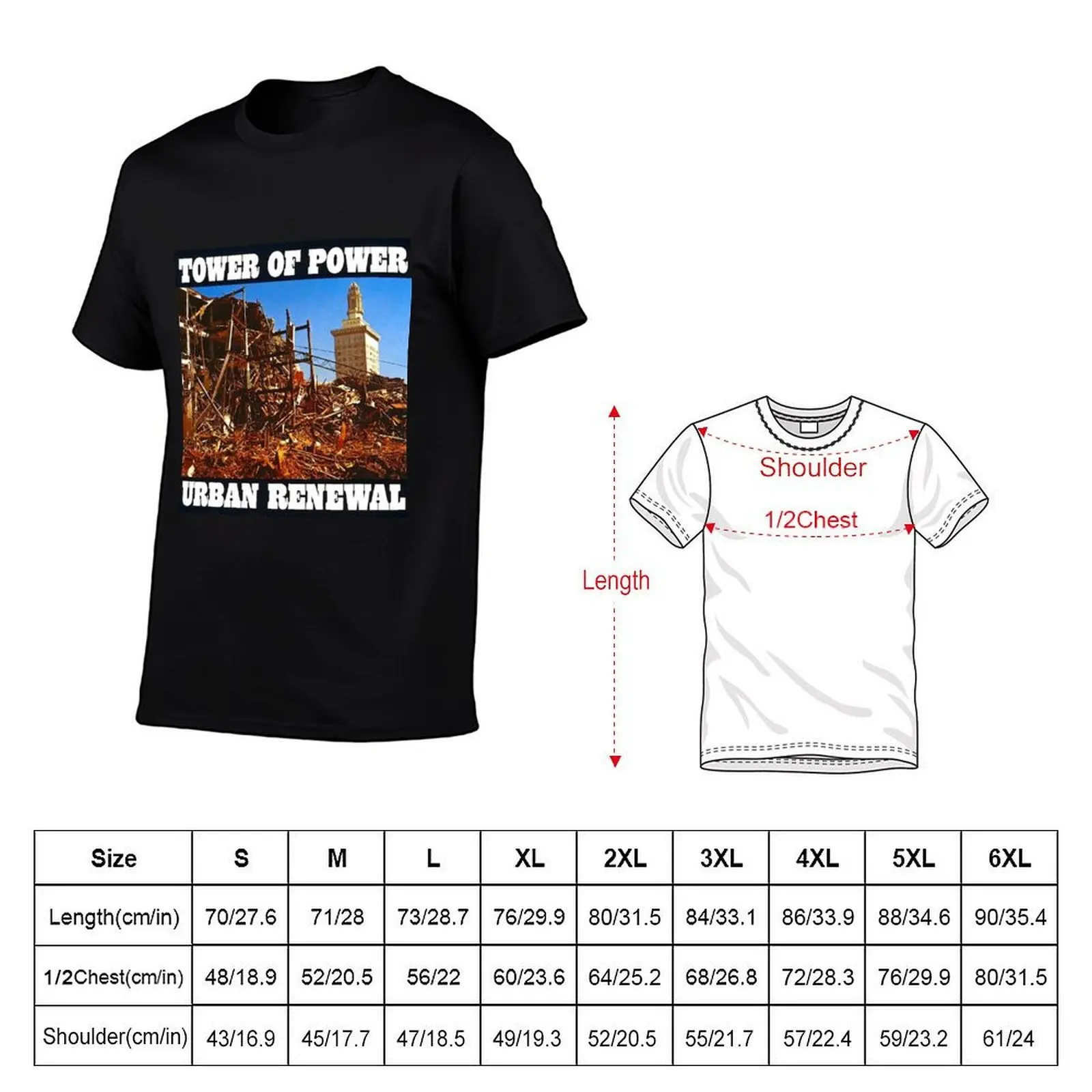 Tower of Power urban renewal T-Shirt Blouse summer clothes big and tall t shirts for men