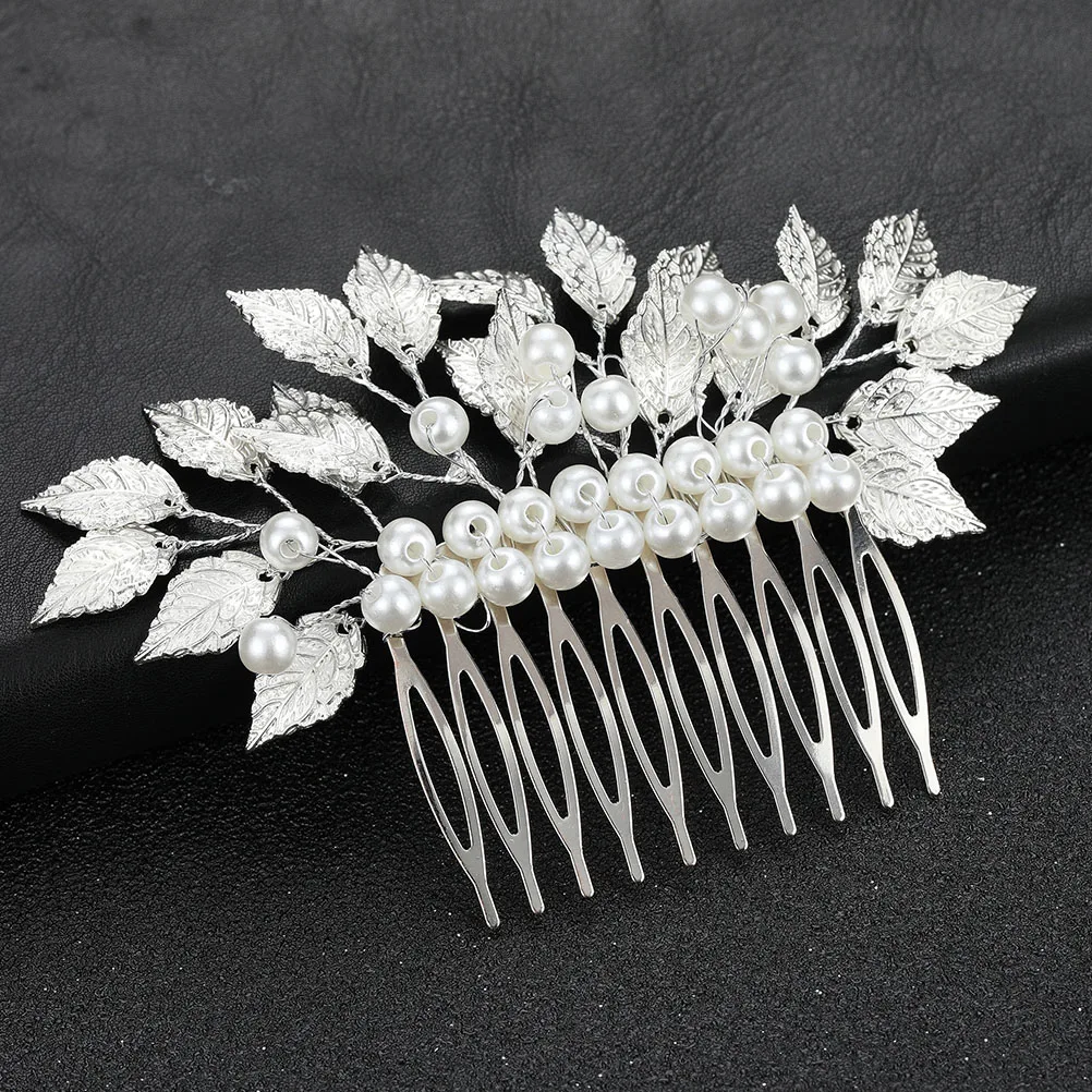 

Pearl Comb Hairpin Leaf Designed Clip Zinc Alloy Accessories Wedding Hair Combs Bridal Shower Garden Party Bohemian Beach