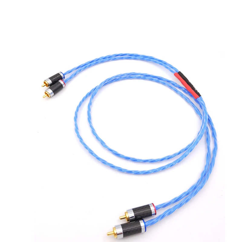 

Hifi Silver Plated Cable Blue Wgite Gold Plated RCA Interconnect Cable