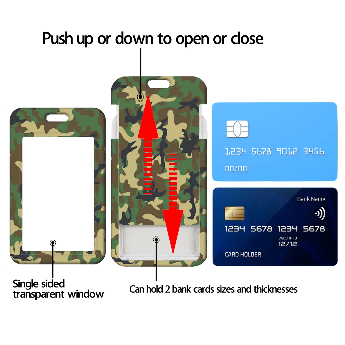 Portatarjetas de camuflaje, llavero con cordón para hombre, identificación, tarjeta de crédito, correa para el cuello, cuerda para colgar, accesorios para credenciales Lariat