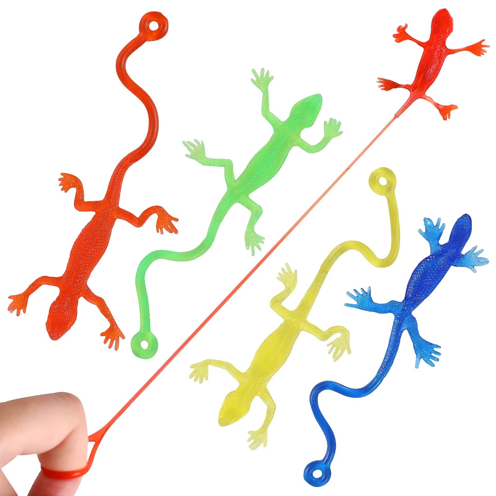 Jouets d'ornements de lézard TPR, 5 pièces, 9x3CM, extensibles, cadeaux de fête pour enfants, plusieurs couleurs, Gadgets amusants et sûrs et confortables