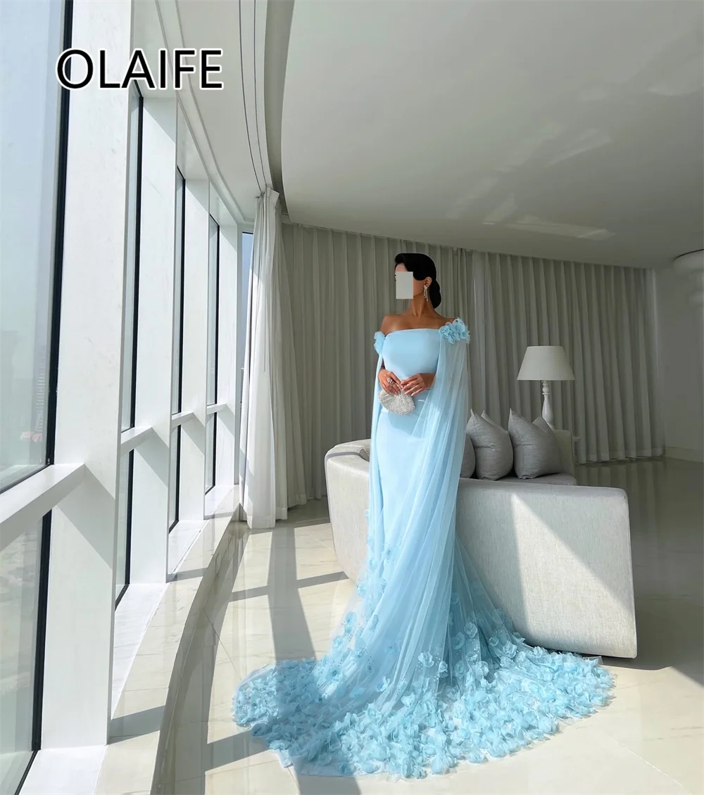 Elegantes formelles Abend-Partykleid aus Satin mit U-Boot-Kragen und 3D-Blumenspitze, rückenfrei, Hof-Abschlussballkleid für Damen, individuell gestaltet