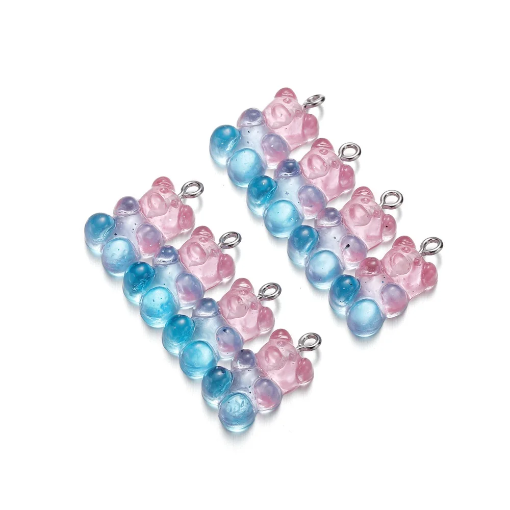 

10Pcs/Lot Candy Bear Pendant Charms for Necklace Bracelet Earrings Jewelry Making Diy Findings Resin Bears Christmas Making