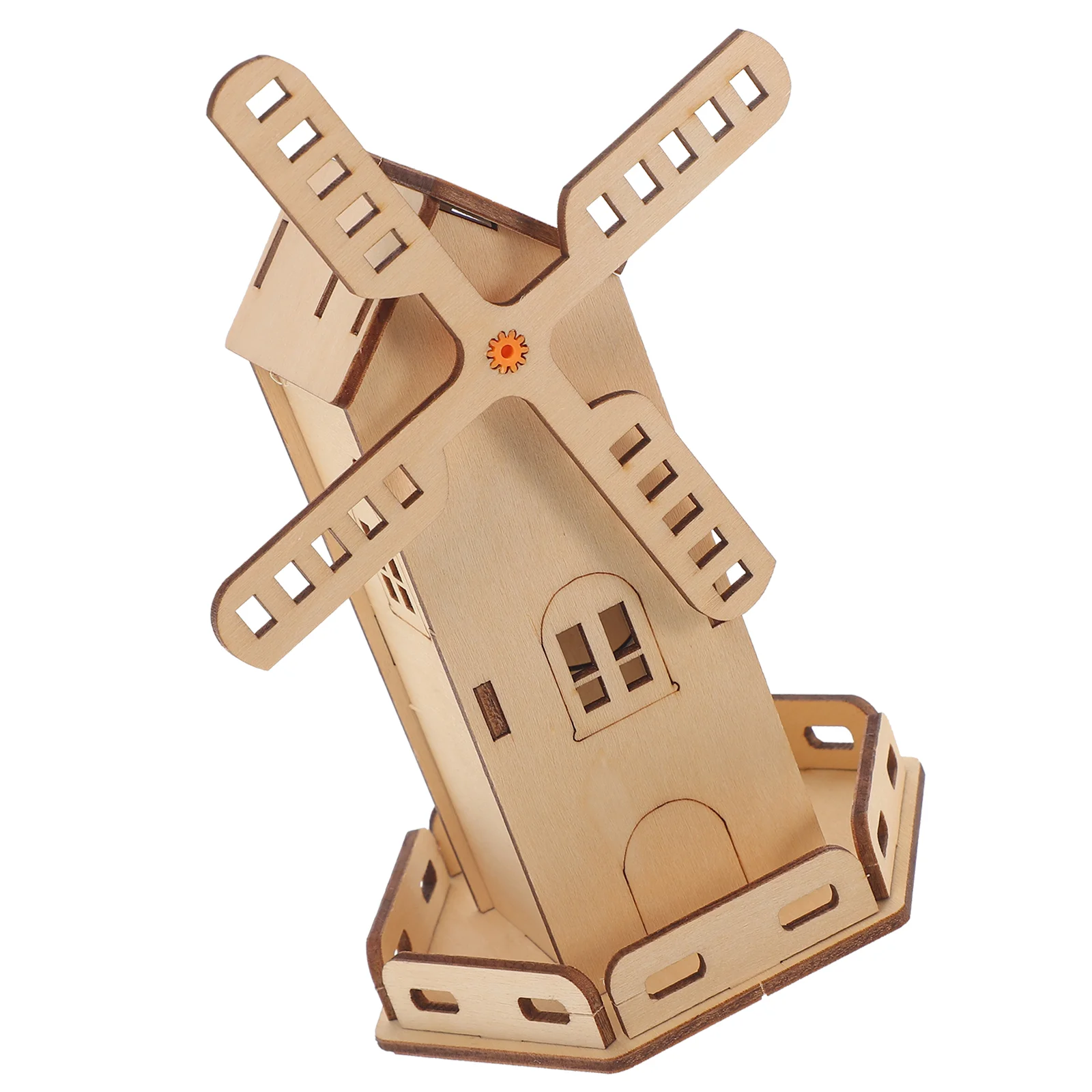 Solar Windmill Kids Science Kits Assembled Children Power Playthings Wooden Assembly Toy