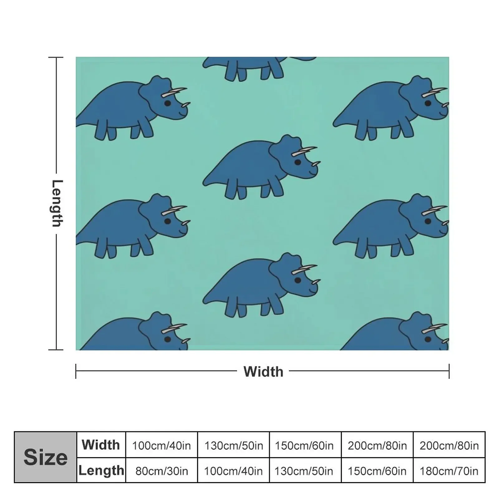 Cute Kawaii Triceratops Dino Throw Blanket Decorative Throw Hairy Beach Sofa Throw Blankets