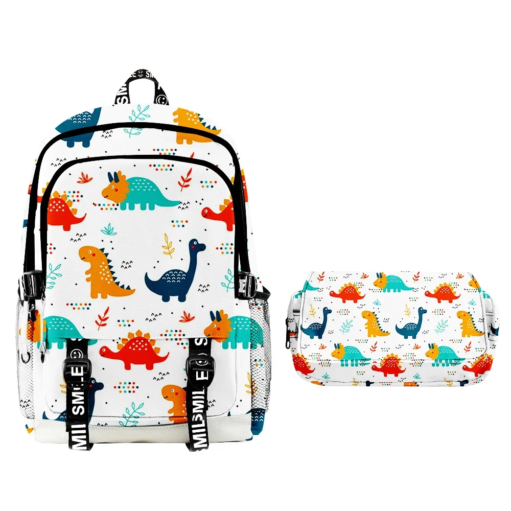 

2pc/set 3D Dinosaur School Bag Backpack Primary and Middle School Students Boys Girls Cartoon Anime Schoolbag Pencil Case