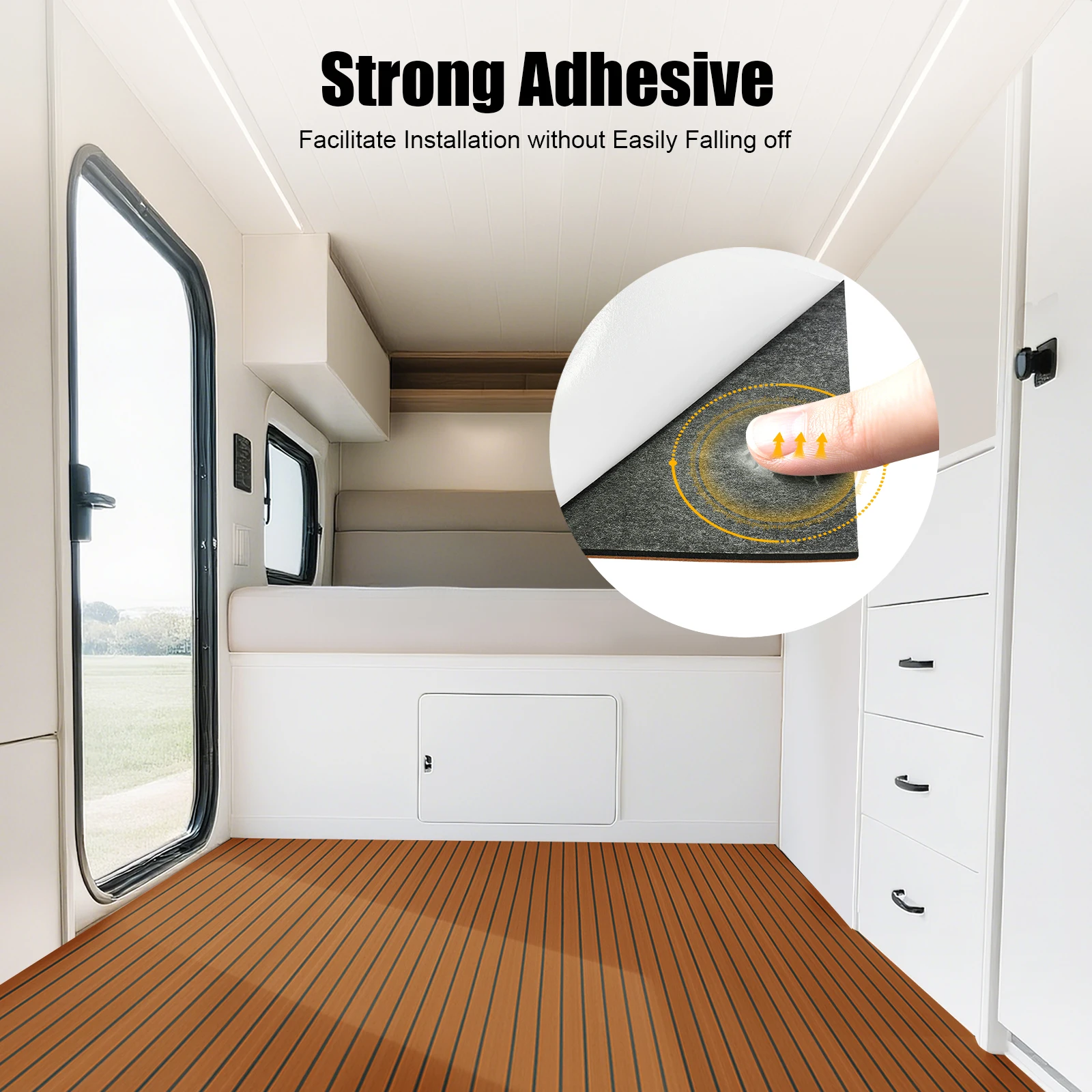 

90x240cm EVA Foam Anti-Slip Mat Boat Decking Sheet Faux Self-Adhesive Yacht Teak Floor Mat 6mm Thick Marine Flooring