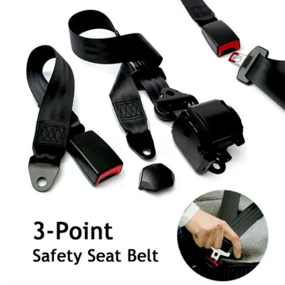 Automatic Retractable 3 Point Safety Seat Belt Lap Seatbelt For Car Truck Pickup