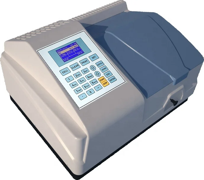 UV/VIS Spectrophotometer Wavelength Range 190-1100nm with large LCD and double beam low noise