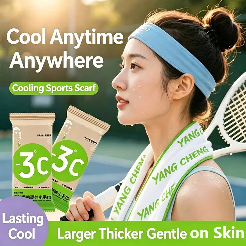10pcs Summer Mint Ice Towels Instant Temperature Drop Cooling Sweat Wicking Outdoor Reusable Mosquito Repellent Towel