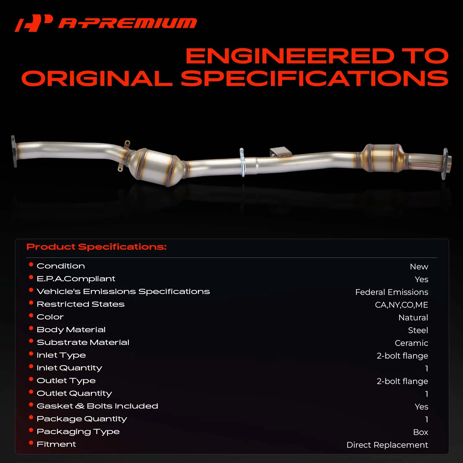 A-Premium Catalytic Converter for Subaru WRX 2022-2025