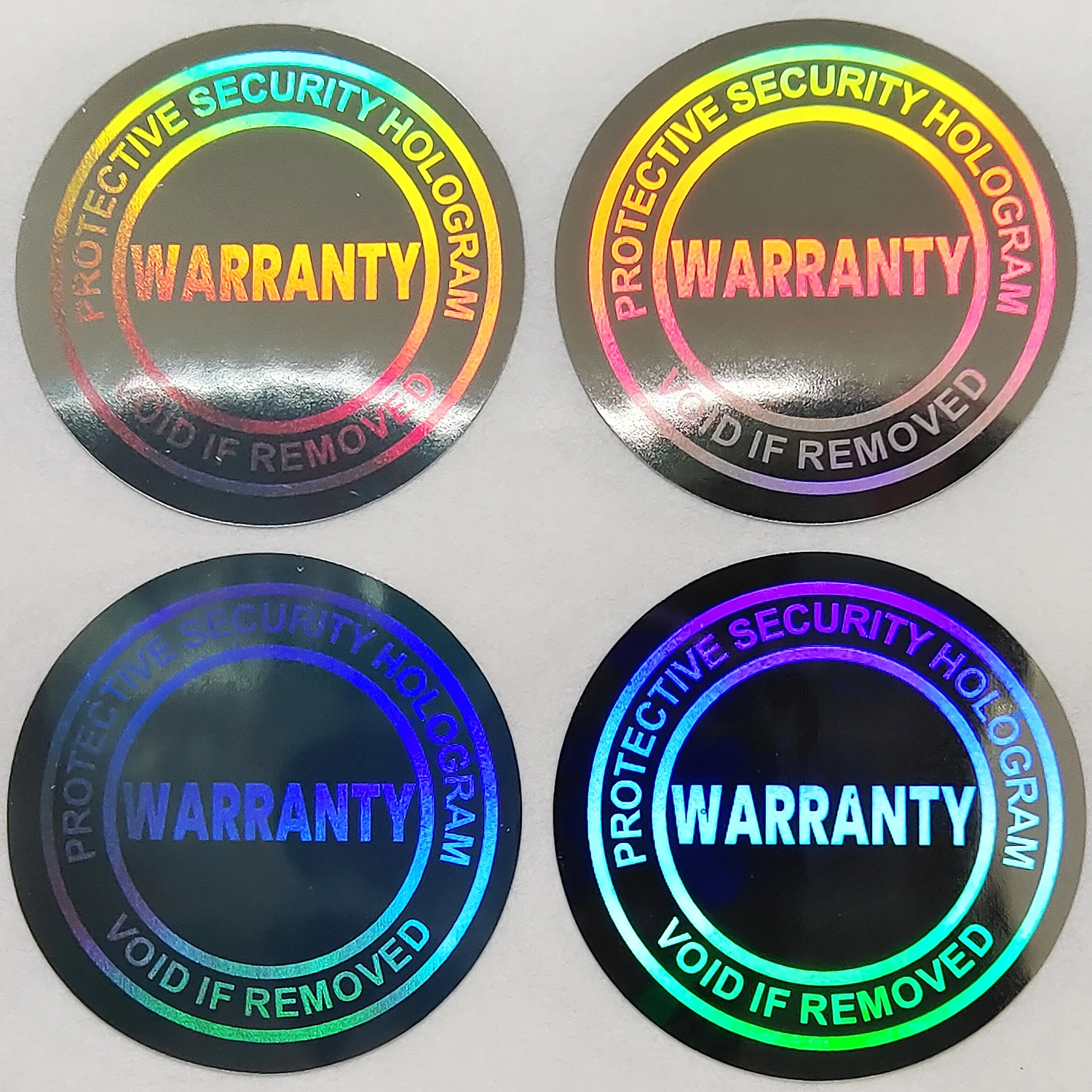 

10000pcs 2cm PROTECTIVE SECURITY HOLOGRAM WARRANTY VOID IF REMOVED Silver Tamper Evident Label Sticker Removal Proof