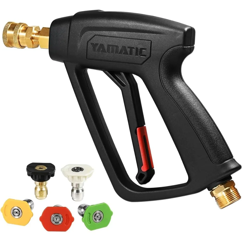 YAMATIC Short Pressure Washer Gun, Power Washer Trigger Spray Gun Replacement with M22 Male Inlet, 1/4