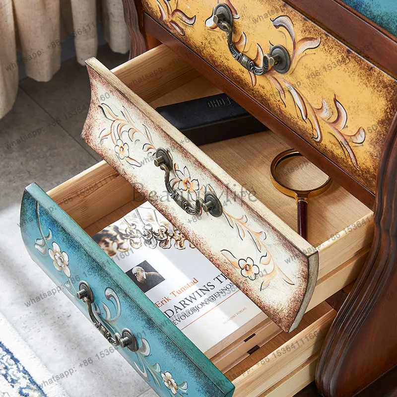 XX. American seven-bucket storage cabinet retro hand-painted decorative cabinet