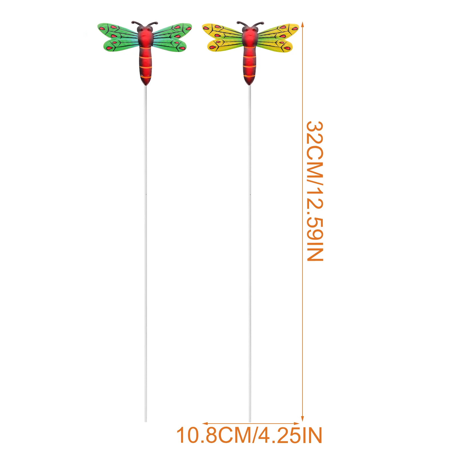 

4pcs Garden Stakes Metal Decorative Dragonfly Sculptures Craft Decor Green Pink Yard Home Outdoor Ornament