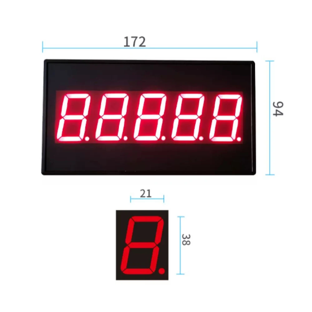 Industrial 1.5-Inch 5-Digit LED Display Module with RS485 Communication, Modbus RTU/ASCII Protocol, 10-36V Wide Voltage