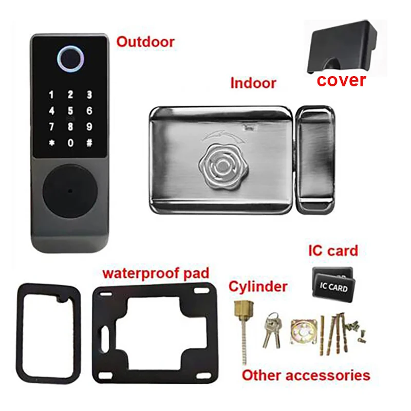 Wifi Tuya Smart Lock Waterproof Outdoor Home Security Lock Battery Powered Electronic Door Lock Swing Garden Gate Lock