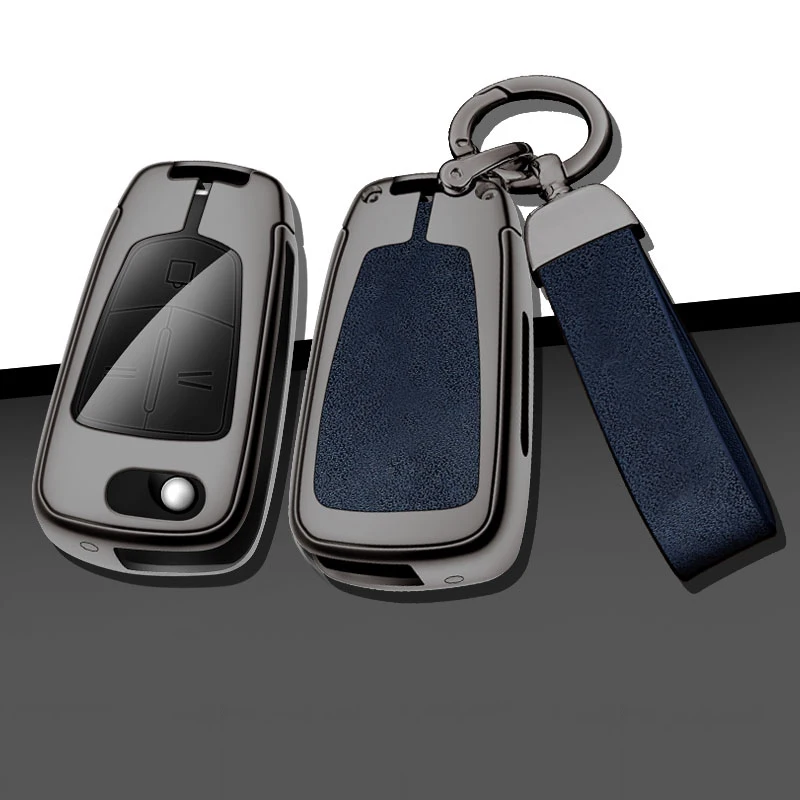 Étui à clés de voiture en cuir en métal, sac de protection, accessoires, adapté pour Vauhxall Opel Astra H Corsa D Insignia Vectra Zafira Signum