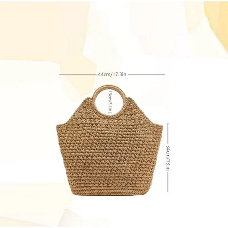Marke Woven Clutch Tasche Luxus Neue High-end-Meer Urlaub Reise Große Kapazität Stroh frauen Einfache Textur Mode brieftasche – Detail 22