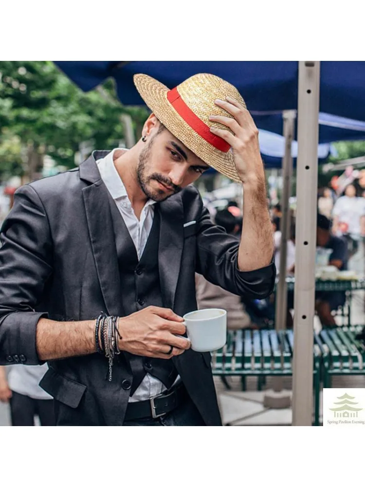 Chapeau de paille pour cosplay d'anime, accessoire de jeu de rôle Luffy, chapeau d'été pour performance scénique, accessoires pour adultes unisexes, chapeau pare-soleil