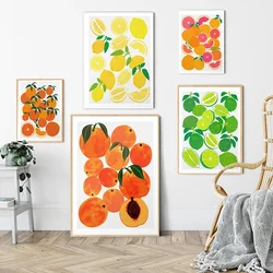 Fruit Lemon Orange Peach Kitchen Wall Art Canvas Painting Nordic Posters And Prints Abstract Wall Pictures For Living Room Decor