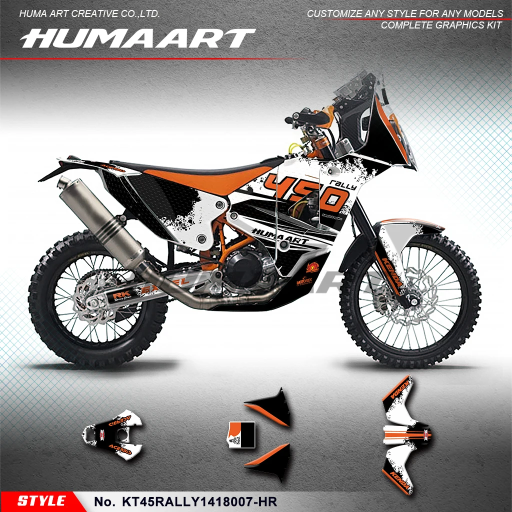 HUMAART Custom Stickers Vinyl Graphics for KTM & Husqvarna 450 Rally 2014 2015 2016 2017 2018 Parts, KT45RALLY1418007-HR