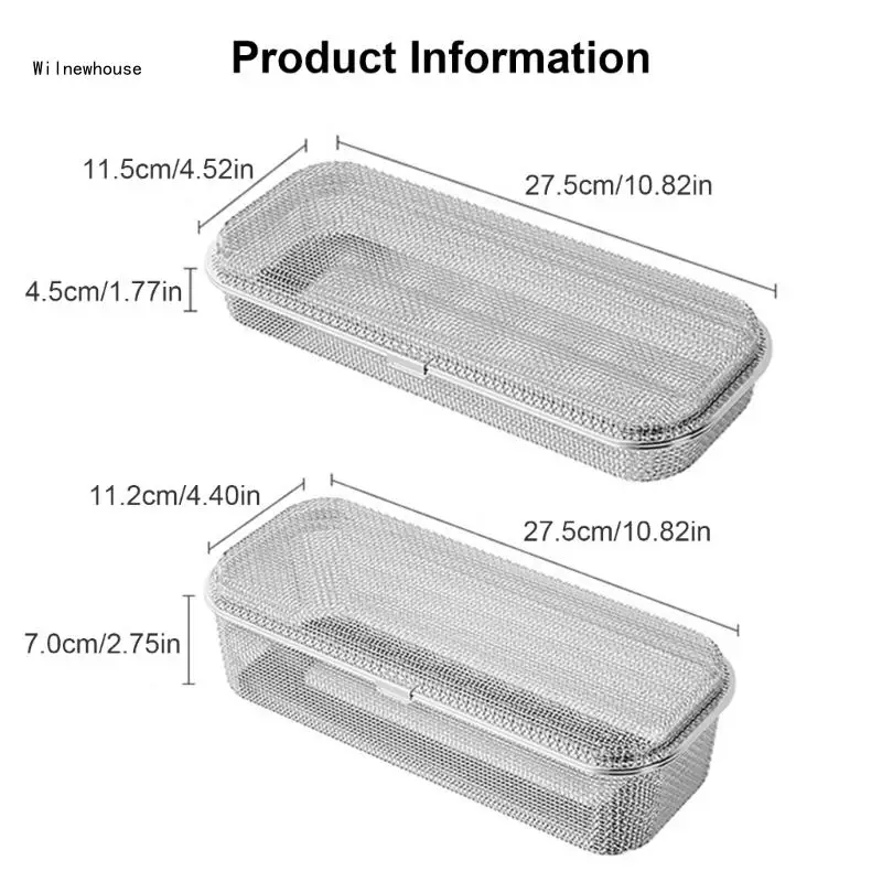 Stainless Steel Cutlery Mesh Cleaning Basket for Organizing Spoons Chopsticks Kitchen Utensil Drying Rack Dropship image 6