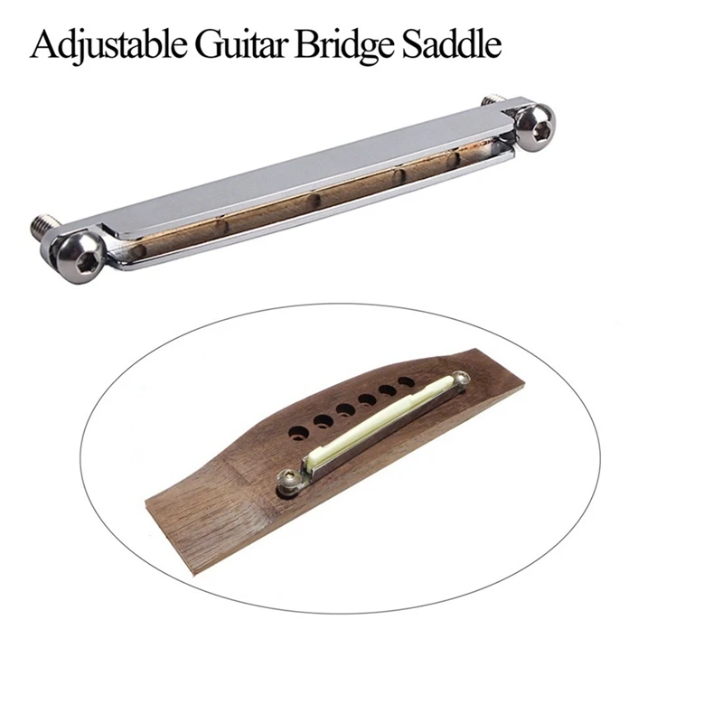 2 PCS Folk Guitar Adjustment Tools Bridge Adjustment Musical Instrument Pads Heightening Tools Tuner Metal Tools