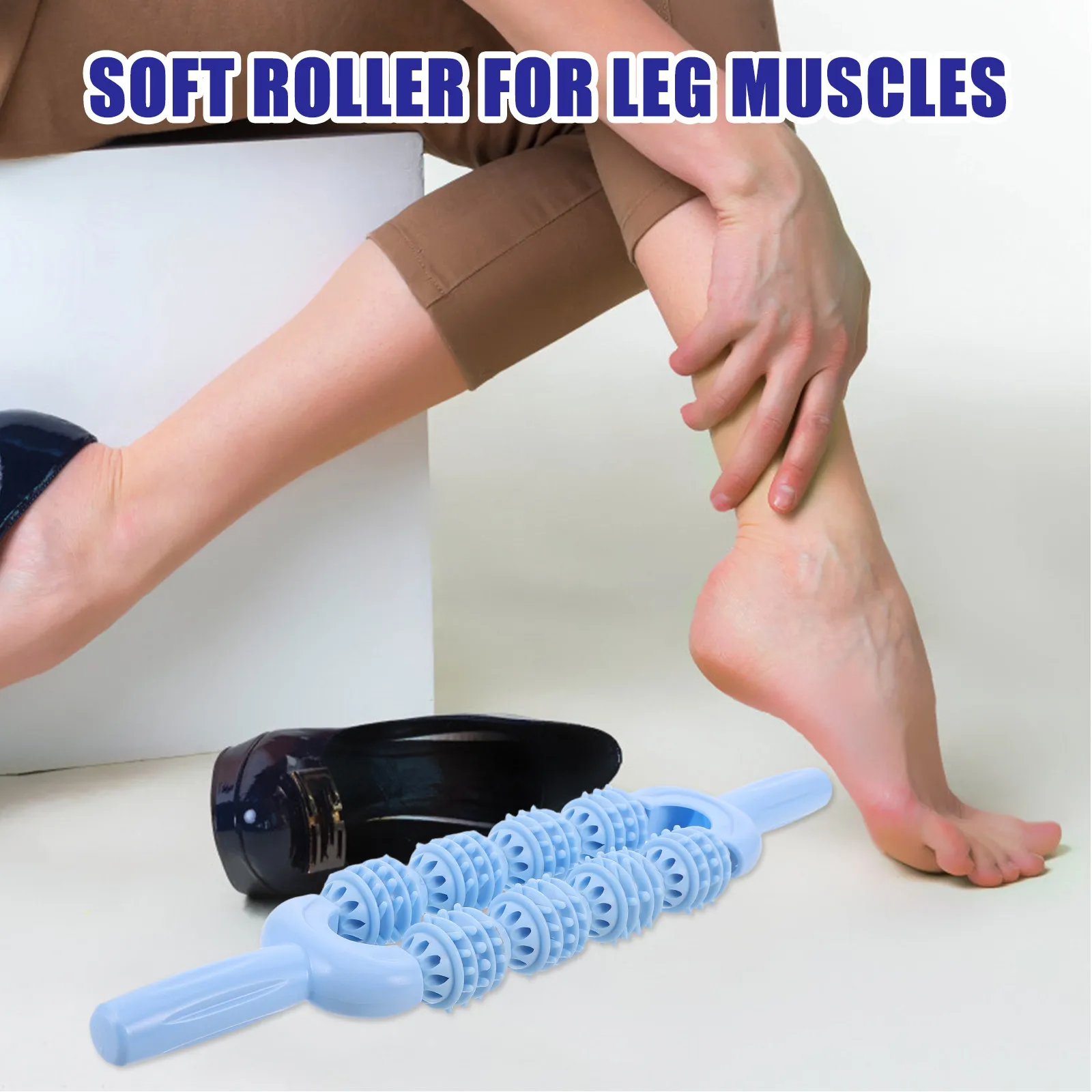 

Portable Yoga Massage Column Roller - Manual Leg Calf Massager for Muscle Recovery - Spiky Relaxation Stick for Athletes and