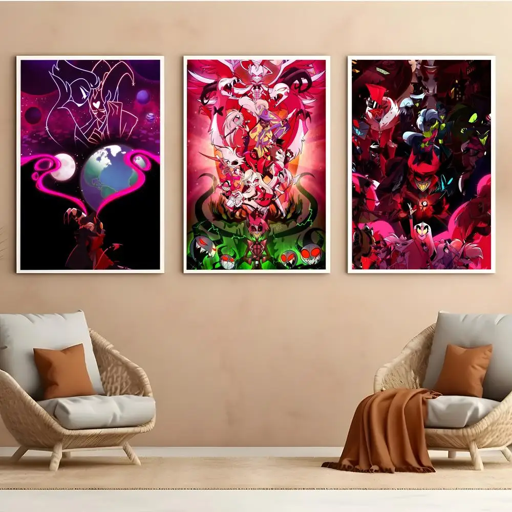 Cartoon H-Helluva Boss Terror Poster HD Anime Hot Theme Singer/OST/Movie-Waterproof Self-Stick Home Decor